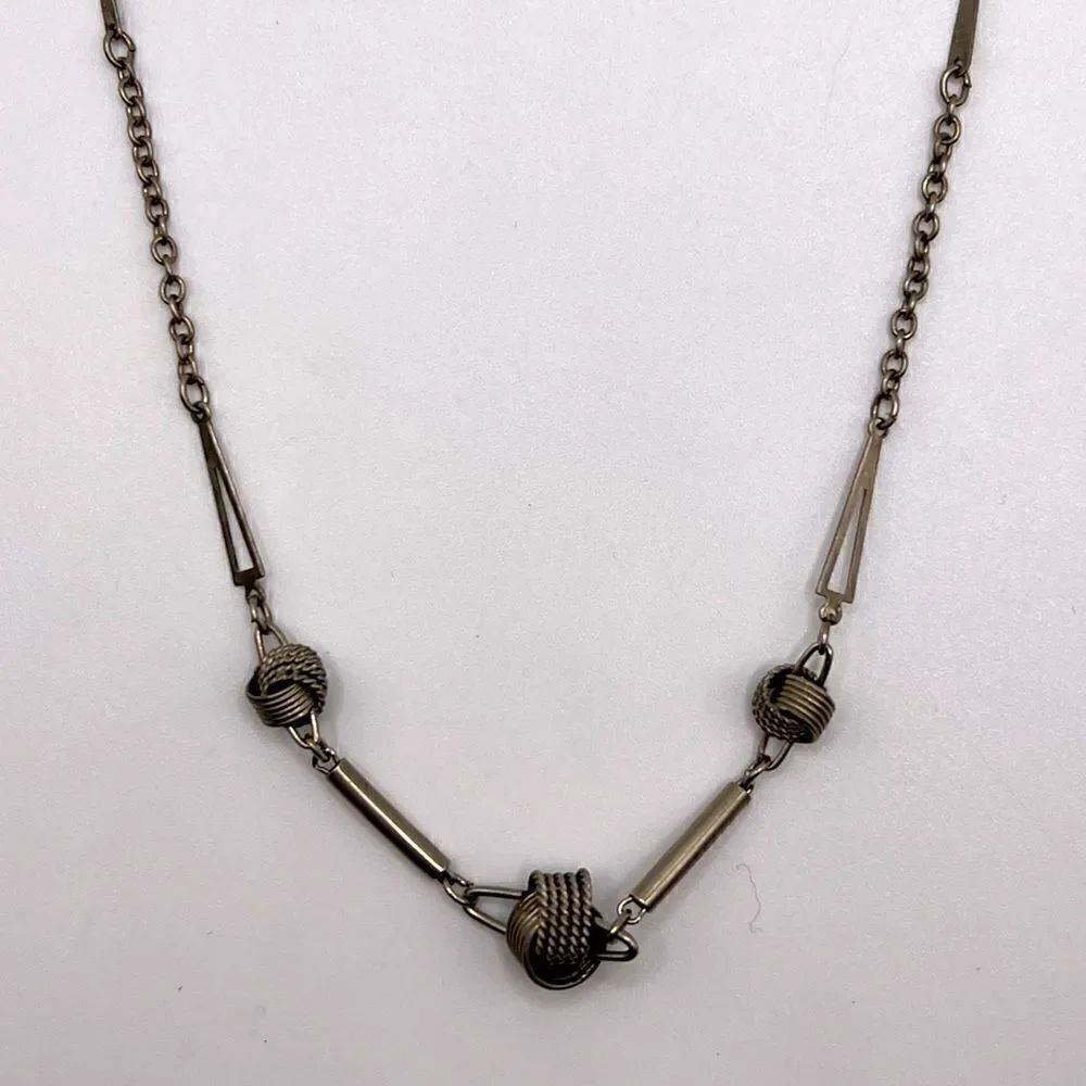 *3/$20* Unique silver tone geometric modern necklace